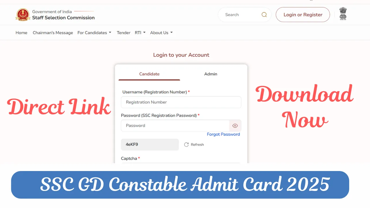 SSC GD Constable Admin Card 2025