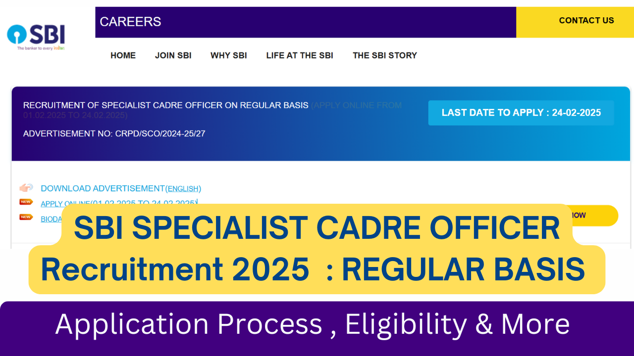 SBI SPECIALIST CADRE OFFICER Recruitment 2025