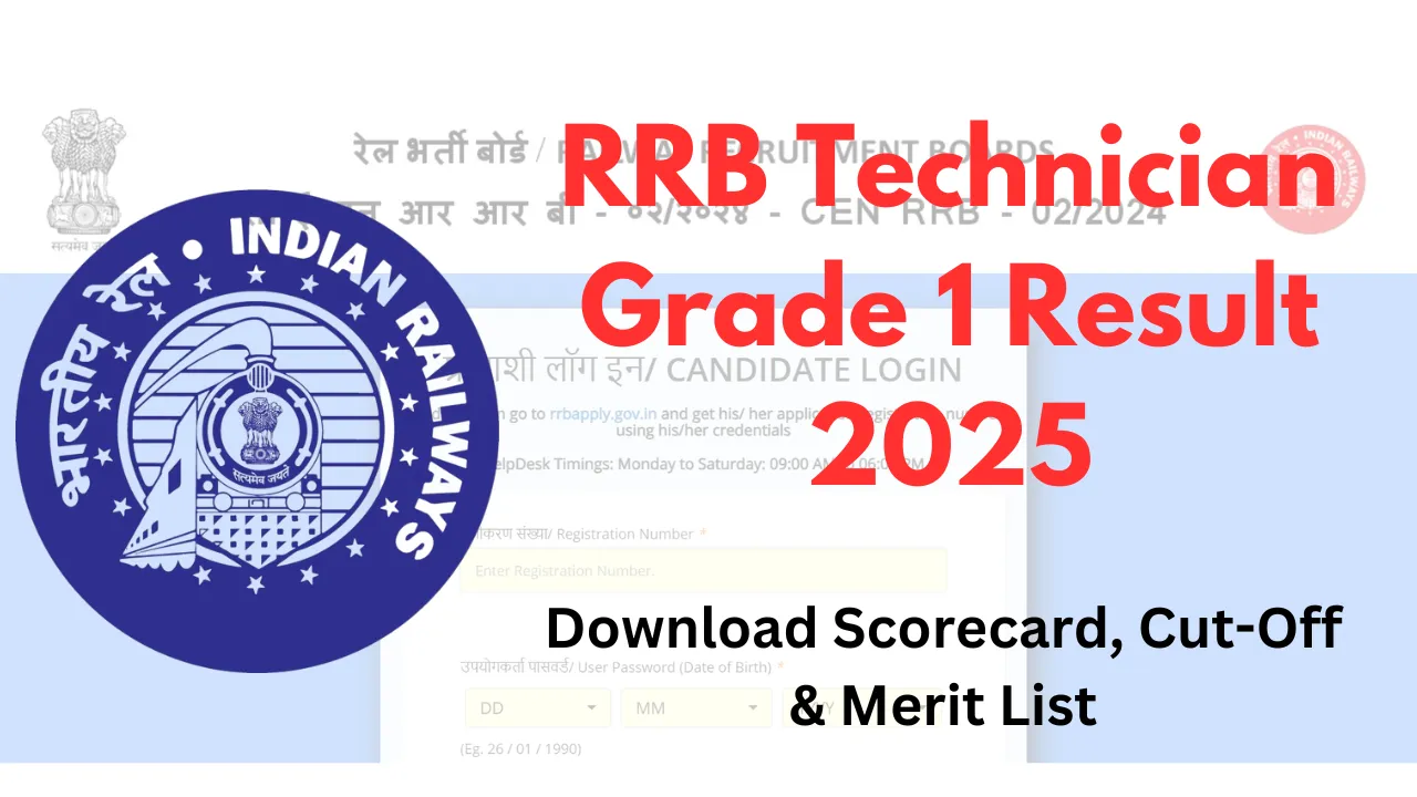 RRB Technician Grade 1 Result 2025