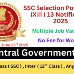 SSC Selection Post Phase 13 Notification 2025