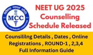 NEET UG 2025 Counselling Schedule Released
