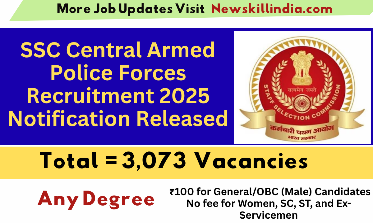 SSC Central Armed Police Forces Recruitment 2025 Notification Released