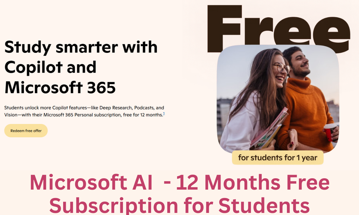 FREE AI Course From Microsoft 365 : Microsoft AI Free Subscription for Students