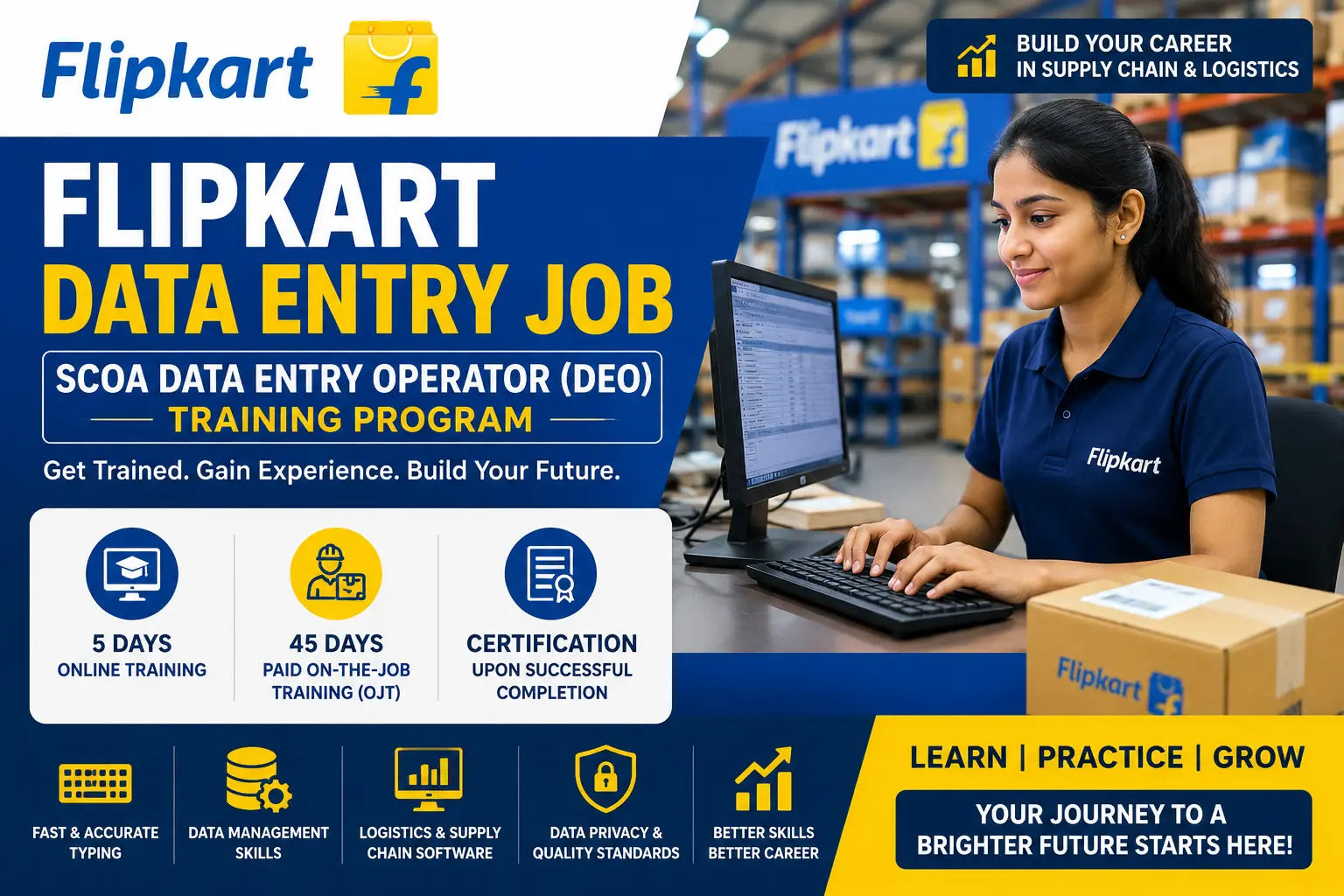 Flipkart Data Entry Job 2026 – Apply for SCOA Data Entry Operator (DEO) Training Program