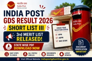India Post GDS Result 2026 Short List III