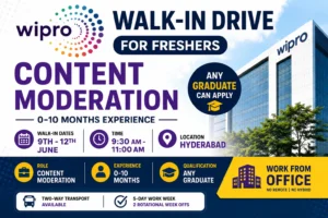 Wipro Walk in Drive 2026 for Freshers