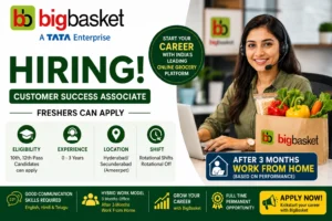 BigBasket Recruitment 2026 : Freshers Hiring for Customer Success Associate in Hyderabad