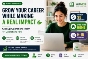 ClickUp Operations Intern → Operations Hire (Remote) 2026 | EcoSave Home Solutions