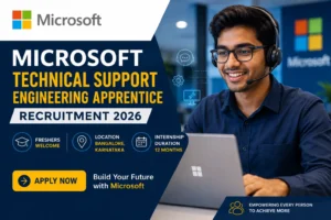 Microsoft Technical Support Engineering Apprentice 2026 Recruitment | Freshers Internship in Bangalore | Apply for IT & Computer Science Jobs