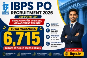 IBPS PO Recruitment 2026 Notification Out: Apply Online for 6,715 Probationary Officer Vacancies – Eligibility, Salary, Exam Pattern & Important Dates