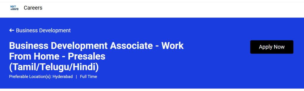 NxtWave Business Development Associate Recruitment 2026