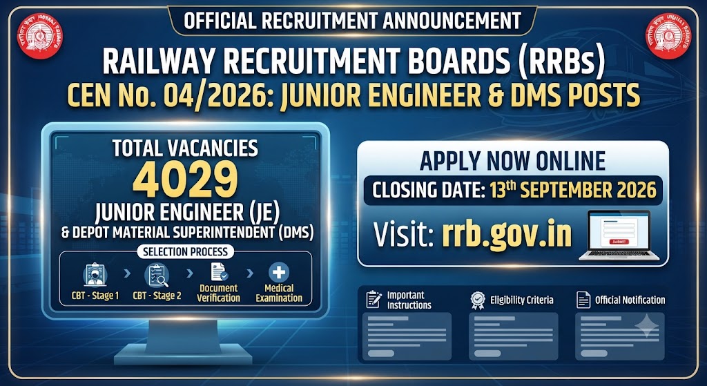 RRB JE Recruitment 2026