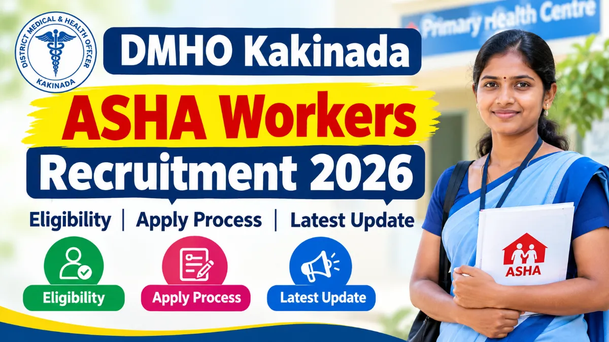 DMHO Kakinada ASHA Workers Recruitment 2026 : Eligibility , Apply Process , Latest Update