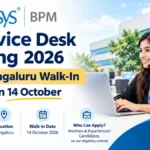 Infosys BPM Service Desk Hiring 2026: Bengaluru Walk-In on 14 October