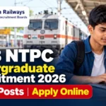 RRB NTPC undergraduate recruitment 2026: 1,688 Posts, Apply Online